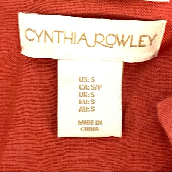 Cynthia Rowley 100% Linen Trench Coat Coral Lightweight Belted Open Frnt Sz S - Picture 7 of 8